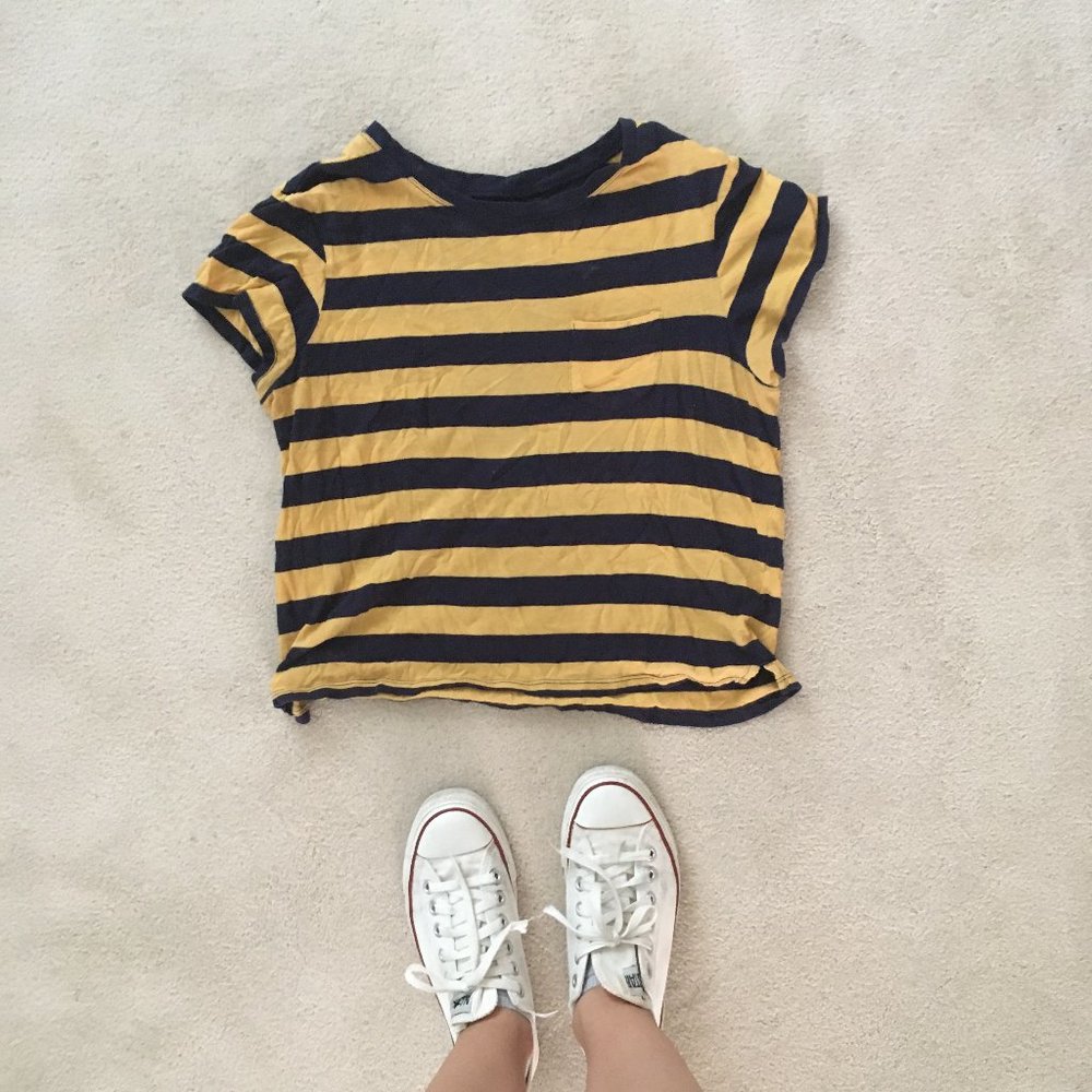 UO Stripped Crop T-Shirt